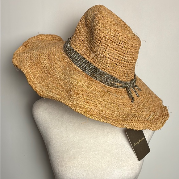 Tommy Bahama Raffia Women\'s Straw Hat with Dark Bead Band Coastal main image 9
